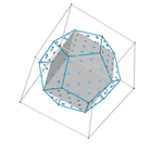 A dodecahedron inscribed between two cubes